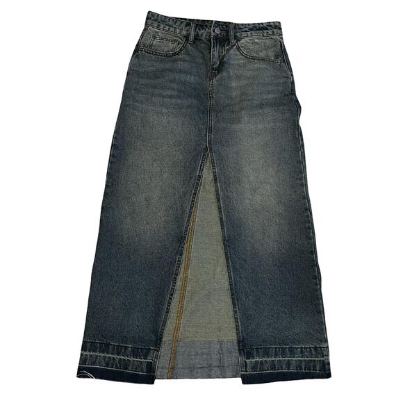 BDG Denim Skirt Womens Small Blue Long Maxi High Waist Slit Urban Outfitters - Picture 1 of 11